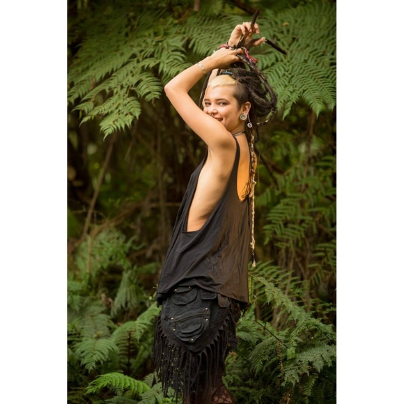 Wild Thing Top Charcoal Festival Clothing Halter - Picture 3 of 5